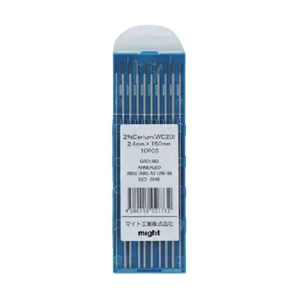 マイト工業 マイト セリウム入電極2.4mm×150mm(10本) TG-152S 1セット(10本) 250-9779（直送品）