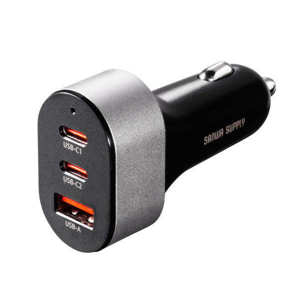 サンワサプライ  USB Power Delivery対応カーチャージャー（3ポート・67W） CAR-CHR83CPD（直送品）