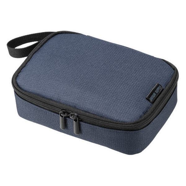 サンワサプライ  トラベル小物ポーチ（W195×D135×H55mm・ネイビー） IN-AD11NV（直送品）