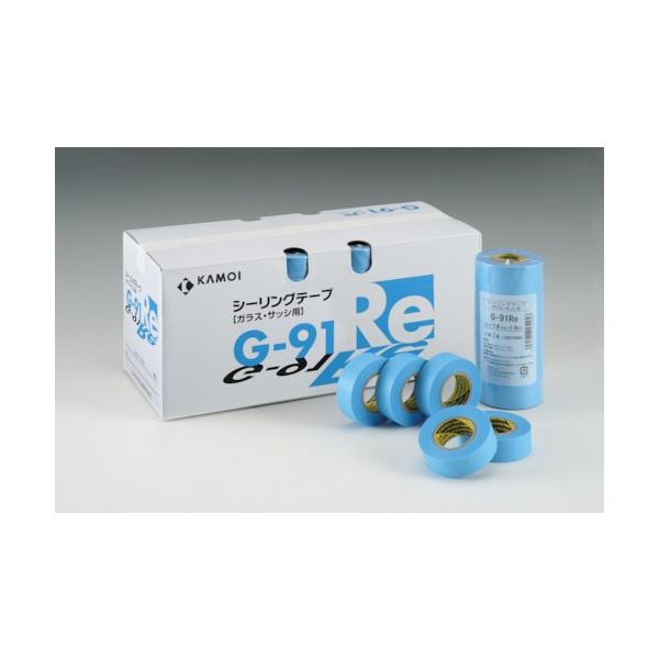 カモ井加工紙 カモ井 マスキングテープ ガラス・サッシ用(8巻入) G-91REJAN-15 1パック(8巻) 121-8180（直送品）