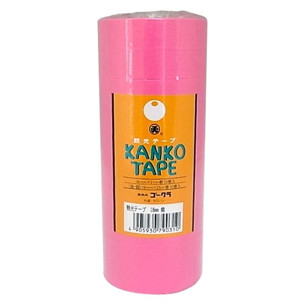 ゴークラ 紙テープ 桃 10巻 1パック（直送品）