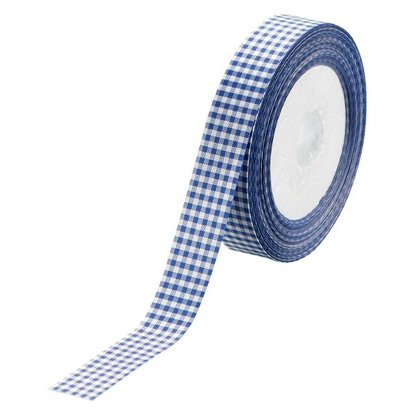 小堀リボン リボン Sギンガムチェック紺15mm×23m No.1100コン15mmx23m 1セット(1巻×3)（直送品）