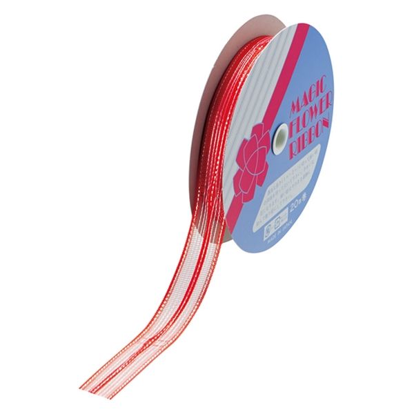 小堀リボン マジックフラワーNo.12 18mm×20m 赤 No.12アカ18mmx20m 1セット(1巻×3)（直送品）