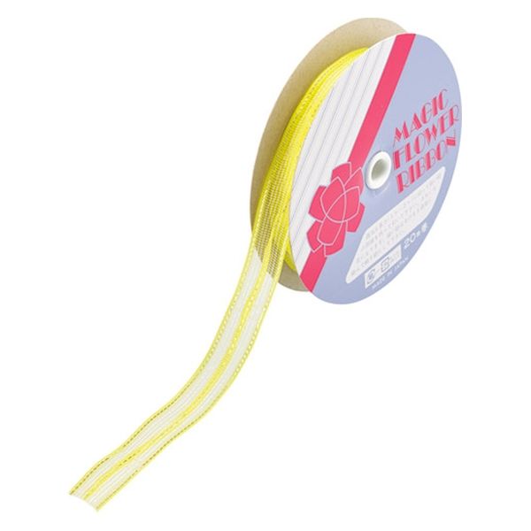 小堀リボン マジックフラワーNo.12 18mm×20m 黄 NO.12キイロ18 1セット(1巻×3)（直送品）