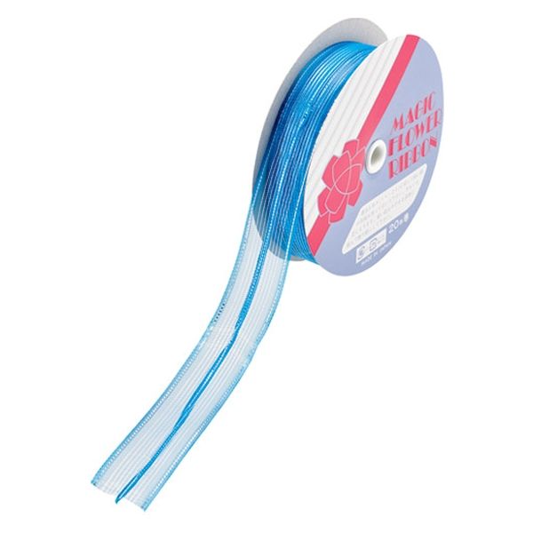 小堀リボン マジックフラワーNo.12 24mm×20m 水 NO.12ミズ24 1セット(1巻×3)（直送品）