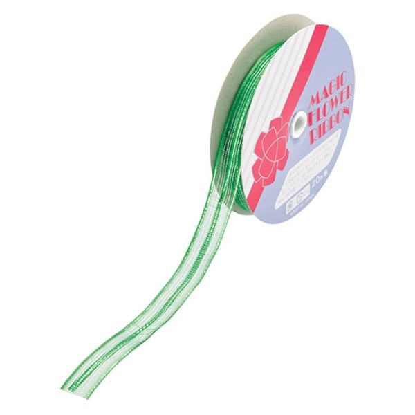 小堀リボン マジックフラワーNo.12 18mm×20m 緑 NO.12ミドリ18 1セット(1巻×3)（直送品）