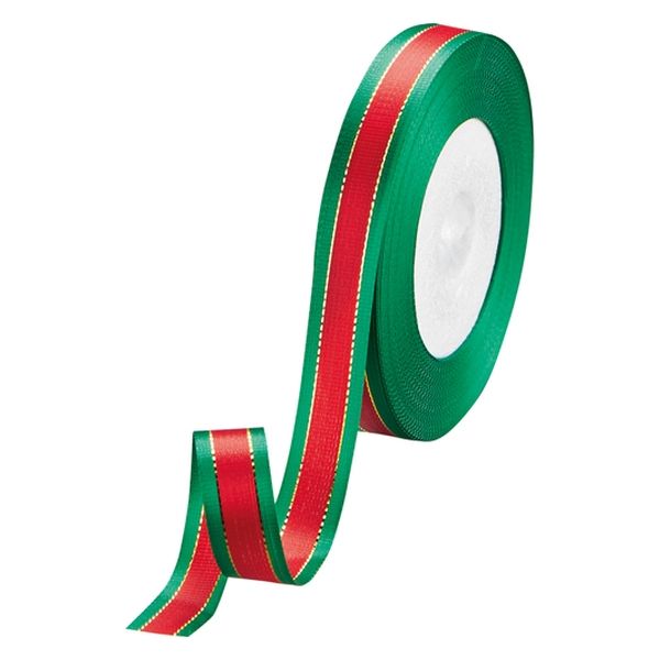 小堀リボン リボン イサベラ 赤/緑 12mm×25m No.3480 グリーン12mmx25 1セット(1巻×2)（直送品）