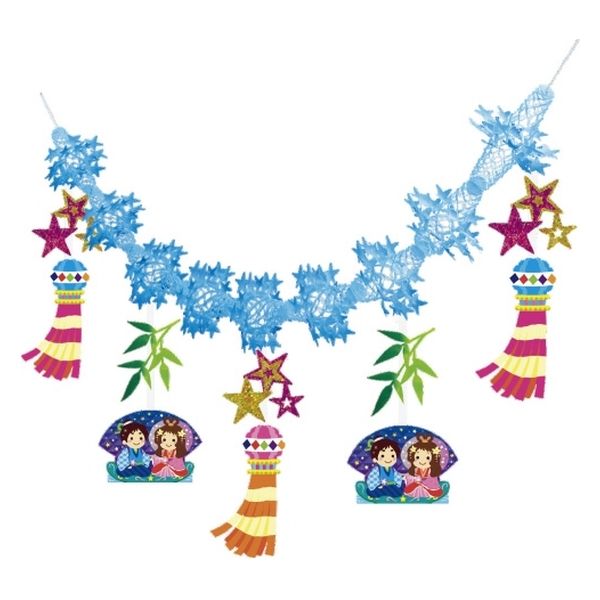 ハッピークラフト 七夕吹流しガーランド TNGL4408 1セット(1個×3)（直送品）