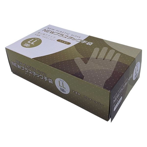CGM NEWプラスチック手袋LL100枚 #014 1箱(300枚)×3（直送品）