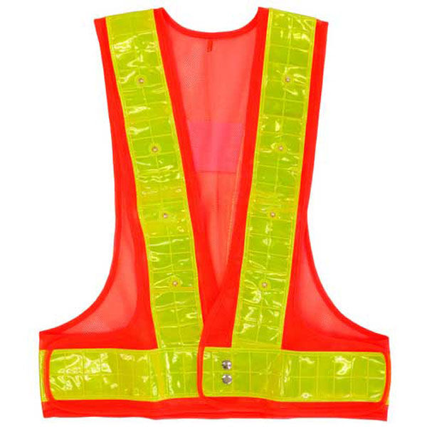 キタムラ産業 フラッシャーベスト オレンジ/黄反射 KFVK-70AY 1セット(2枚)（直送品）