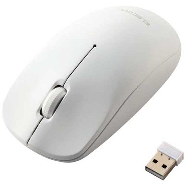 エレコム 光学式無線マウス M-LE10URWH ホワイト M-LE10DRWH 1セット(3個)（直送品）