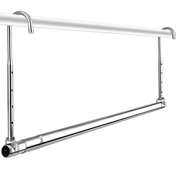 富士商 伸縮サブハンガー ステンレス製 物干し竿にも 洗濯屋外室内兼用 収納 F22049 1個（直送品）