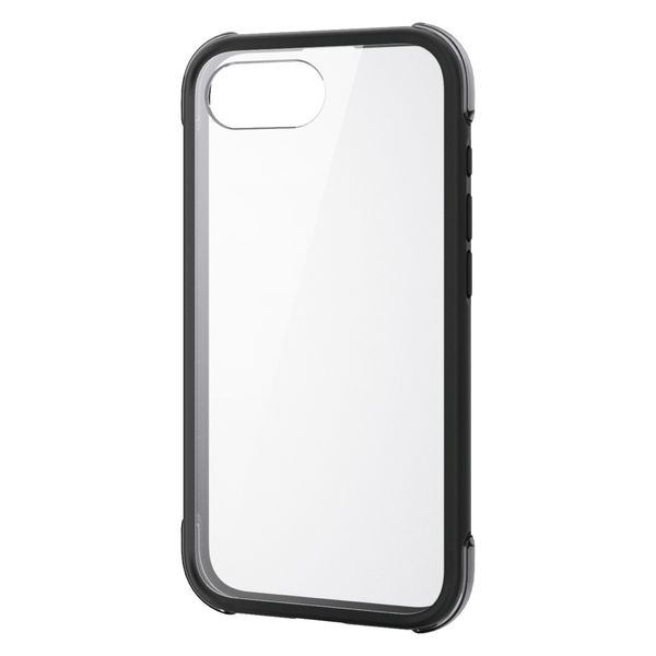 iPhone 16e ケース メタルステッカー付 ブラック×クリアブラック PM-A25SHVAIRBK エレコム 1個（直送品）