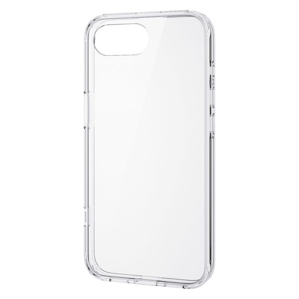 iPhone 16e ケース ハイブリッド メタルステッカー付 背面ガラス クリア PM-A25SHVCG1CR エレコム 1個（直送品）