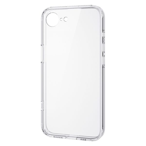 iPhone 16e ケース ハイブリッド メタルステッカー付 背面ガラス クリア PM-A25SHVCGKCR エレコム 1個（直送品）