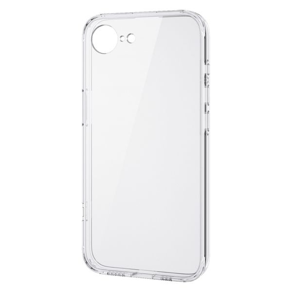 iPhone 16e ケース ハイブリッド 衝撃吸収 メタルステッカー付 クリア PM-A25SHVCKKCR エレコム 1個（直送品）