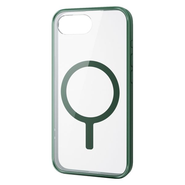 iPhone 16e ケース ハイブリッド  衝撃吸収 ディープグリーン PM-A25SMAG03GN エレコム 1個（直送品）