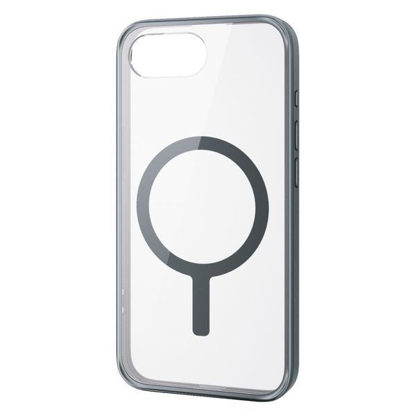 iPhone 16e ケース ハイブリッド 衝撃吸収 チャコールグレー PM-A25SMAG03GY エレコム 1個（直送品）