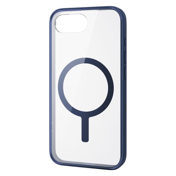 iPhone 16e ケース ハイブリッド  衝撃吸収 ネイビー PM-A25SMAG03NV エレコム 1個（直送品）