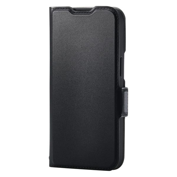 iPhone 16e ケース レザー カードケース機能付(ポケット×3) ブラック PM-A25SPLFY3BK エレコム 1個（直送品）