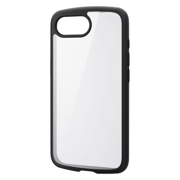 iPhone 16e ケース ハイブリッド  衝撃吸収 メタルステッカー付 ブラック PM-A25STSLFCBK エレコム 1個（直送品）