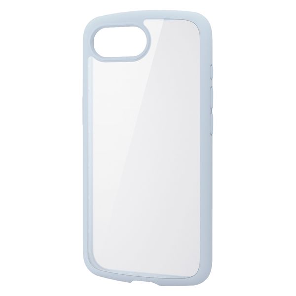 iPhone16e ケース ハイブリッド 衝撃吸収 メタルステッカー付 ライトブルー PM-A25STSLFCBU エレコム 1個（直送品）