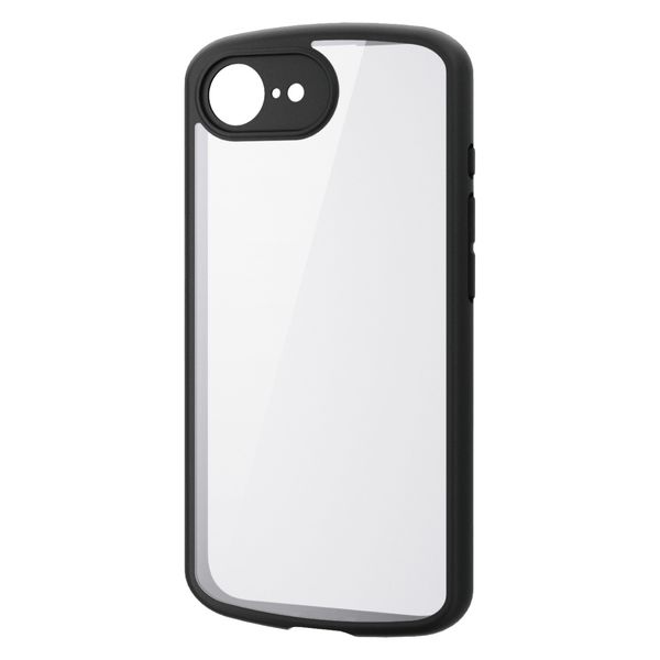 iPhone 16e ケース ハイブリッド メタルステッカー付 ブラック PM-A25STSLFCKBK エレコム 1個（直送品）