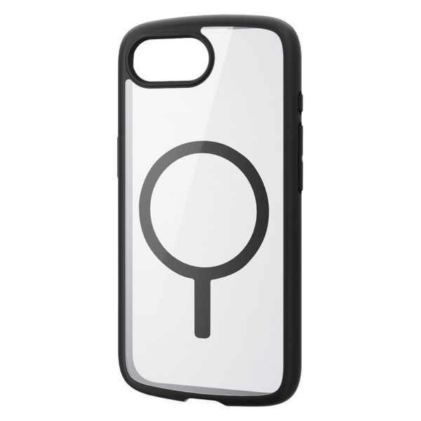 iPhone 16e ケース ハイブリッド 磁力吸着ワイヤレス充電対応 ブラック PM-A25STSLFCMBK エレコム 1個（直送品）