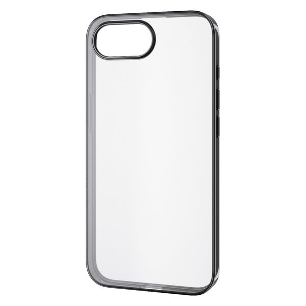 iPhone 16e ケース ソフト 衝撃吸収 メタルステッカー付 メタリックブラック PM-A25SUCTMBK エレコム 1個（直送品）