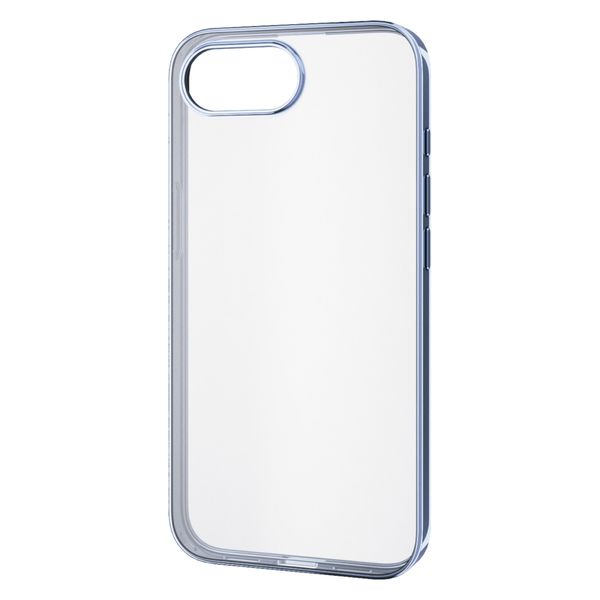 iPhone 16e ケース ソフト 薄型 メタルステッカー付 メタリックペールブルー PM-A25SUCTMBU エレコム 1個（直送品）