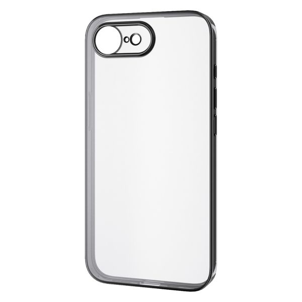 iPhone 16e ケース ソフト メタルステッカー付 メタリックブラック PM-A25SUCTMKBK エレコム 1個（直送品）