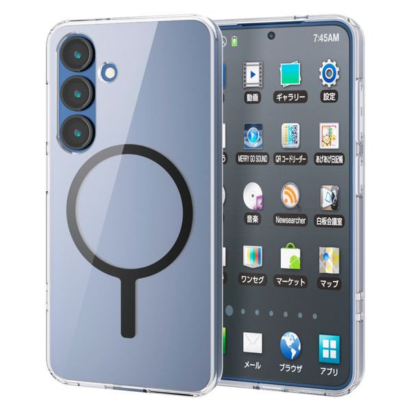 Galaxy S25 SC-51F ケース ハイブリッド 衝撃吸収 ブラック PM-G251MAG02BK エレコム 1個（直送品）