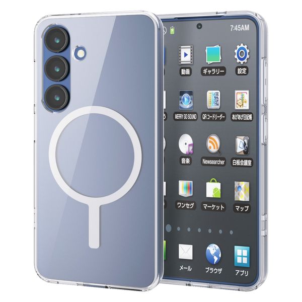 Galaxy S25 SC-51F ケース ハイブリッド 衝撃吸収 ホワイト PM-G251MAG02WH エレコム 1個（直送品）
