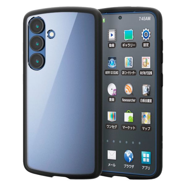 Galaxy S25 SC-51F ケース ハイブリッド 衝撃吸収 軽量 ブラック PM-G251TSLFCBK エレコム 1個（直送品）