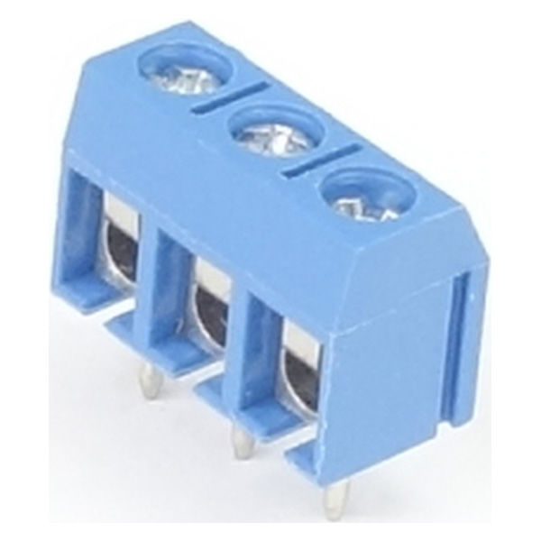 GB 小型ターミナルブロック 3極 5.08mmピッチ 青 縦向き GB-TB