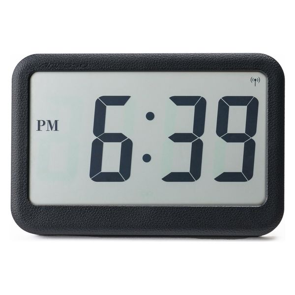 アデッソ 革風 電波クロック FLC-05BK 1台（直送品）