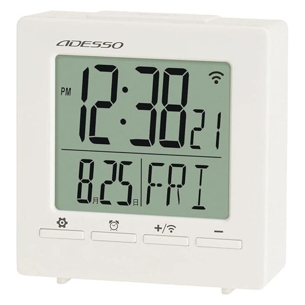 アデッソ 目覚まし電波クロック OG-99W 1台（直送品）