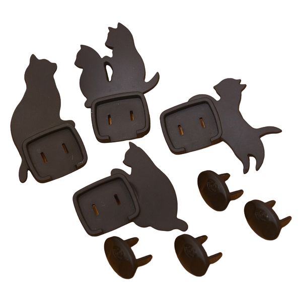 旭電機化成 ねこのコンセントカバー(4個組) AKN-1804 1式(4個入)（直送品）