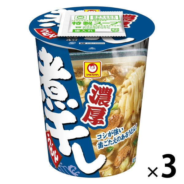 マルちゃん 縦型ビッグ 濃厚煮干しうどん 96g 1セット（1個×3