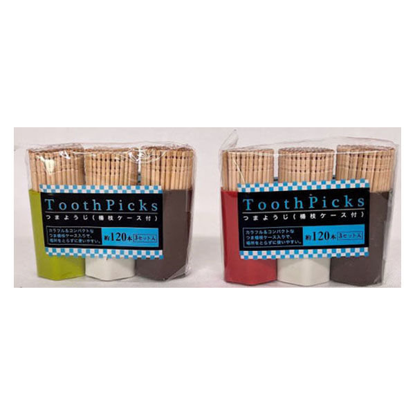 まるわ 妻楊枝カラー六角ケース MH-420 4903673612838 1セット(1パック