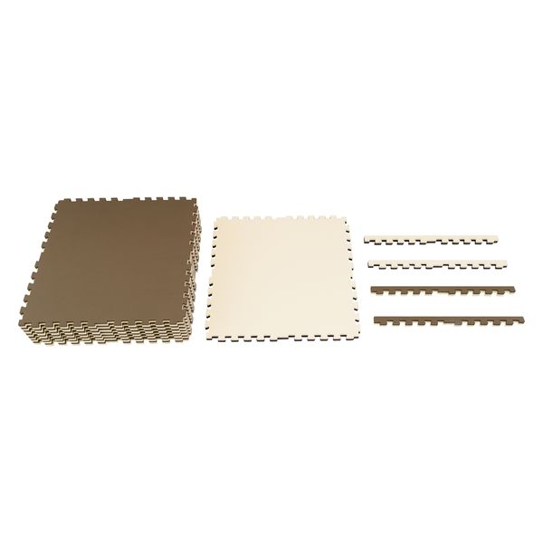 アイリスオーヤマ リバーシブルジョイントマット　60×60cm　16枚　モカブラウン／ベージュ 1セット（16枚入）