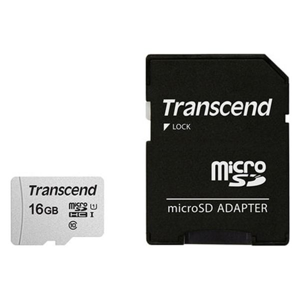 Transcend（トランセンド）microSDHCカード 16GB（SD変換アダプタ付）U1対応 TS16GUSD300S-A