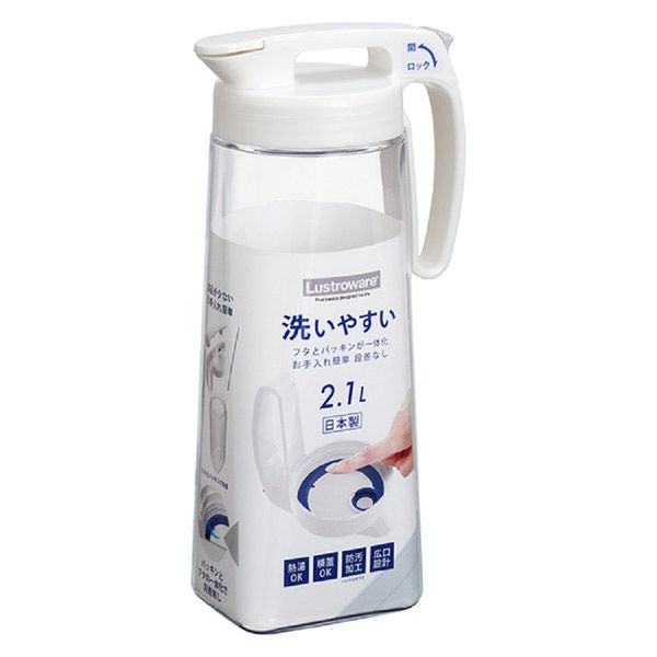 ★大人気商品★ 2.1L 冷水筒 シームレスピッチャー 熱湯可 1個 K-1286W 日本製 食器