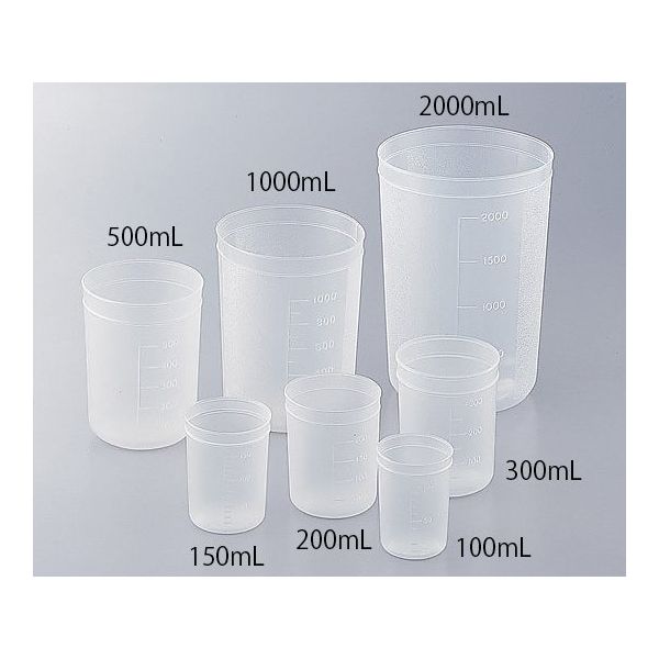 アズワン ディスポカップ(ブロー成型)φ80×φ68×99mm 300mL 1箱(500個入) B-300C 1箱(500個)（直送品）