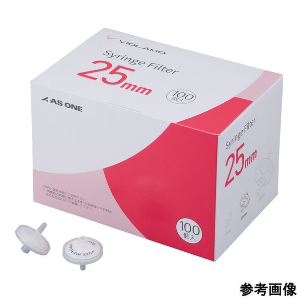 ビオラモ2層構造シリンジフィルター(疎水性PTFE) 0.45μm φ25mm 1箱 (100個入) PTFEG-025S045O（直送品）