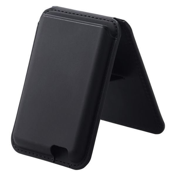 カードケース スマホスタンド MagSafe iPhone 2~3枚収納 ブラック AMS-MAGWSBK エレコム 1個（直送品）