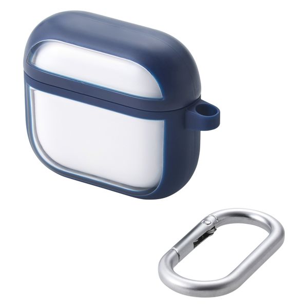 AirPods 4 ケース 用 耐衝撃 カバー 衝撃吸収 落下防止 ネイビー AVA-AP06TSLFCNV エレコム 1個（直送品）