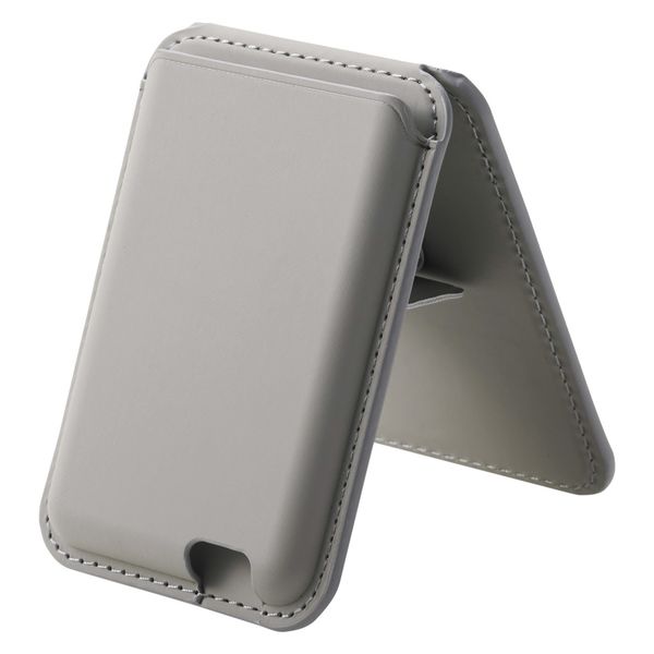 カードケース スマホスタンド MagSafe iPhone カード ウォレット グレー AMS-MAGWSGY エレコム 1個（直送品）