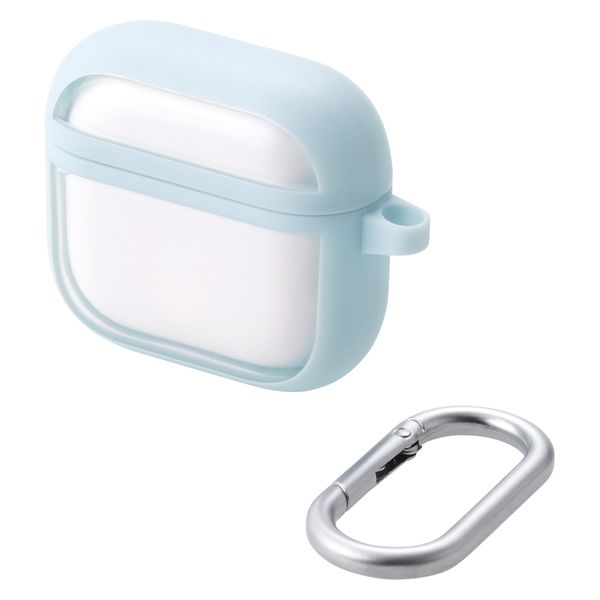 AirPods 4 ケース 用 耐衝撃 カバー 衝撃吸収 落下防止 ブルー AVA-AP06TSLFCBU エレコム 1個（直送品）