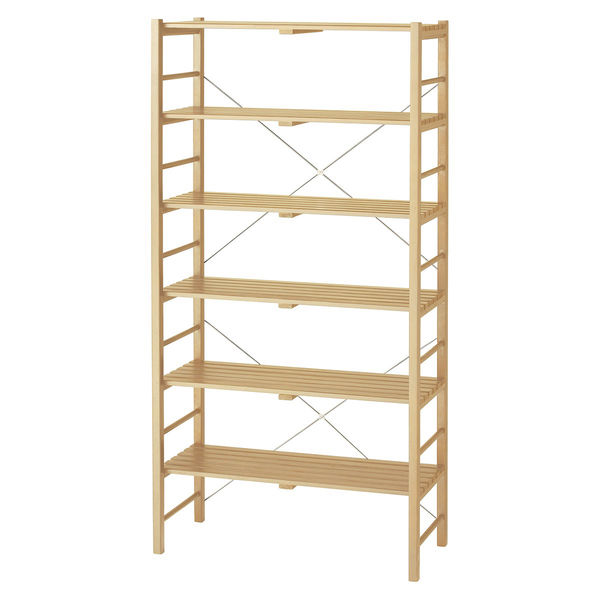木製本棚 6段 ナチュラルウッド 約180cm x 240cm 226622_08.jpg